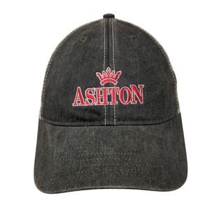 Ashton Slideback Trucker Hat Gray OSFA Adjustable Embroidered Mesh Back 6 Panel